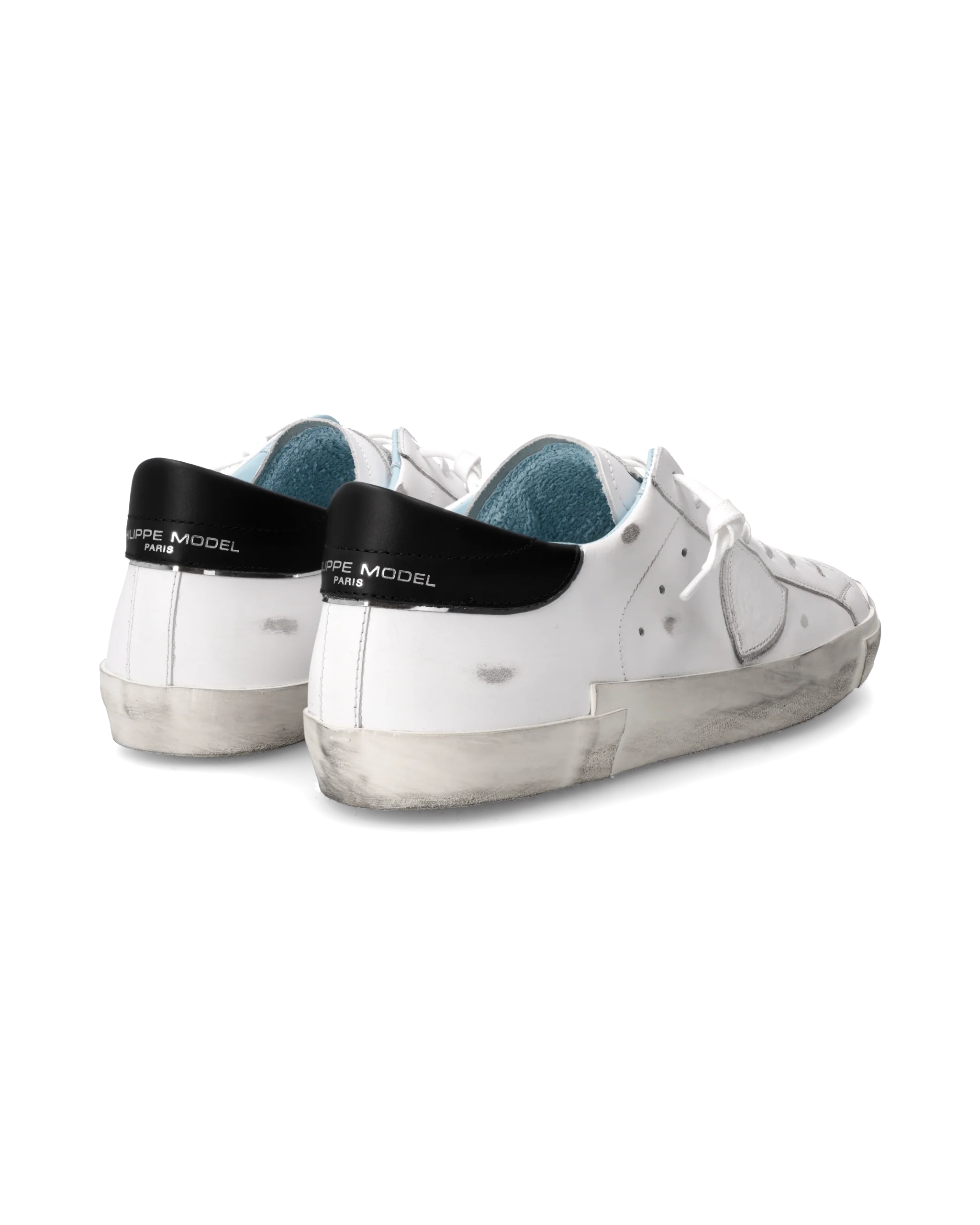 Men's Prsx Low-Top Sneakers in Leather, White Black - Image 3