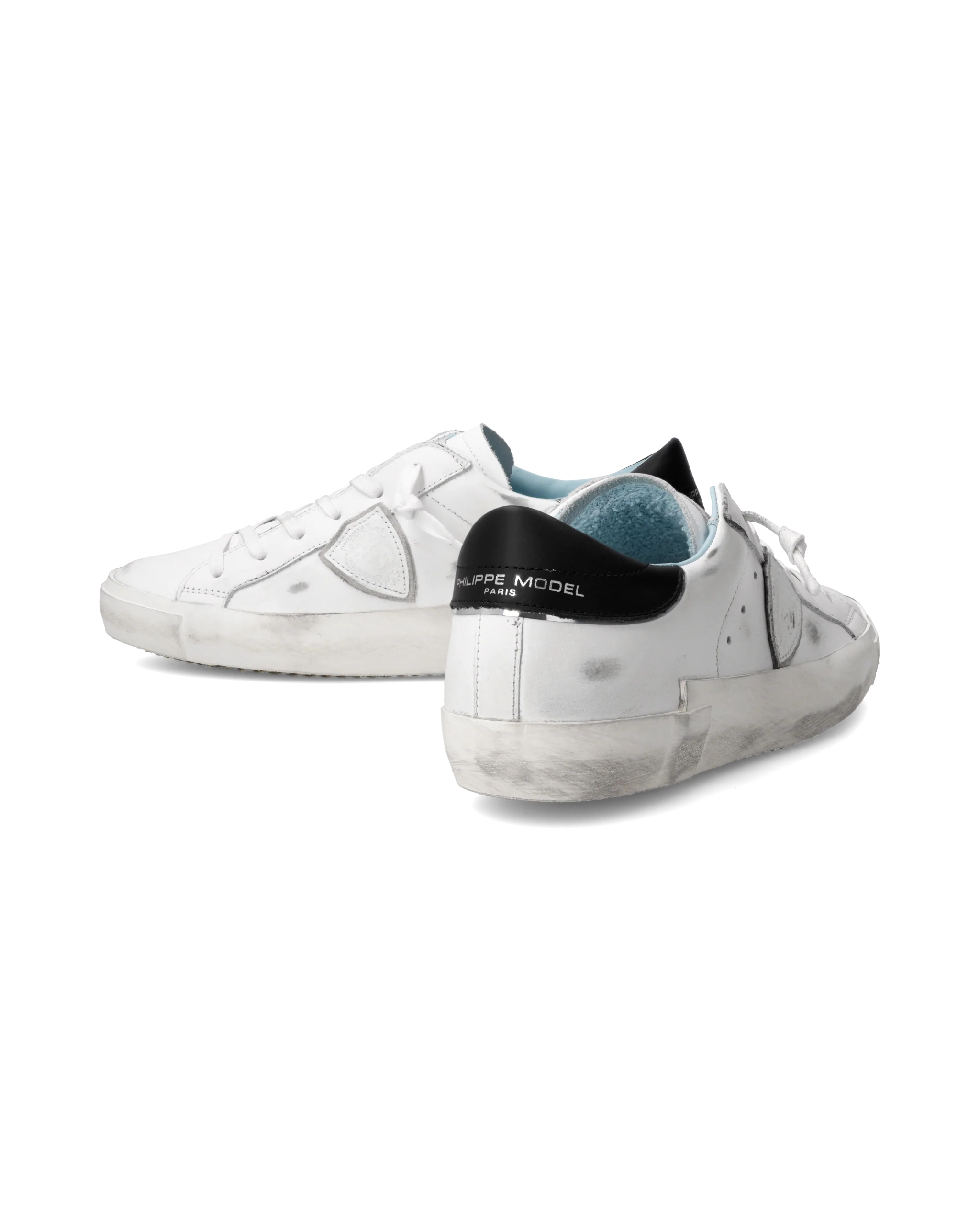 Women's Prsx Low-Top Sneakers in Leather, White Black - Image 6