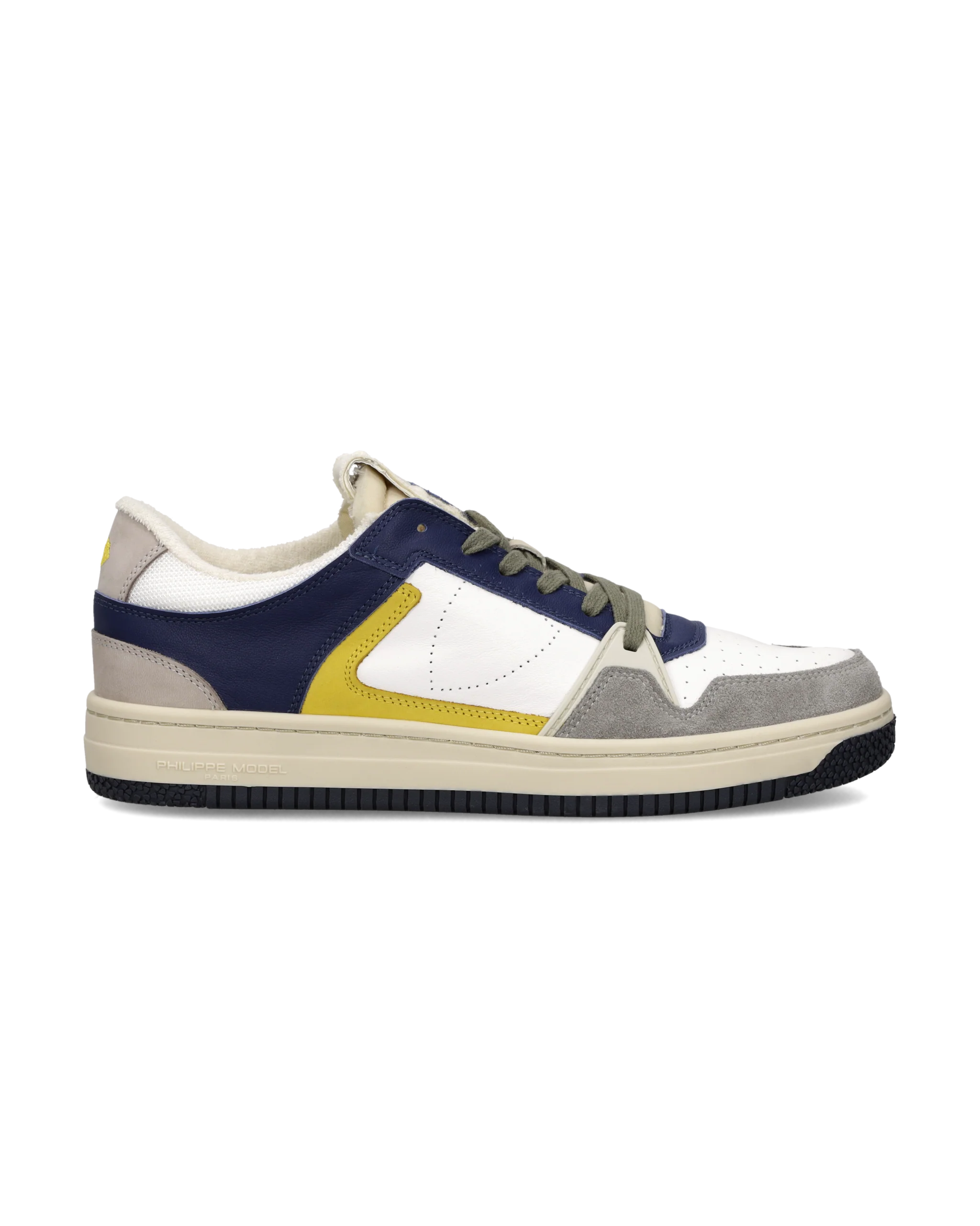 Sneakers La Grande Tennis Men, White Blue Yellow