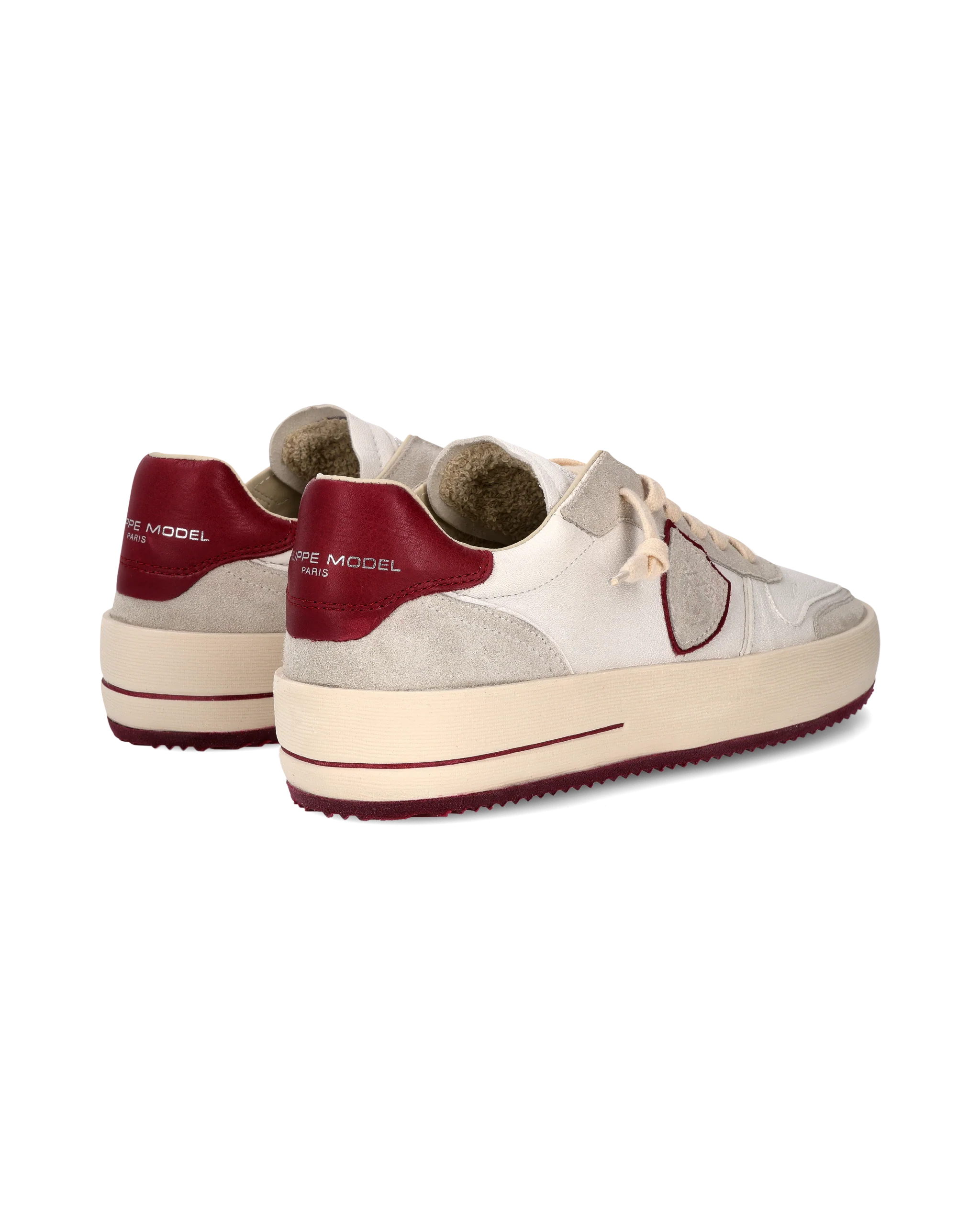 Sneakers Nice Tennis Men White, White Bordeaux - Image 3