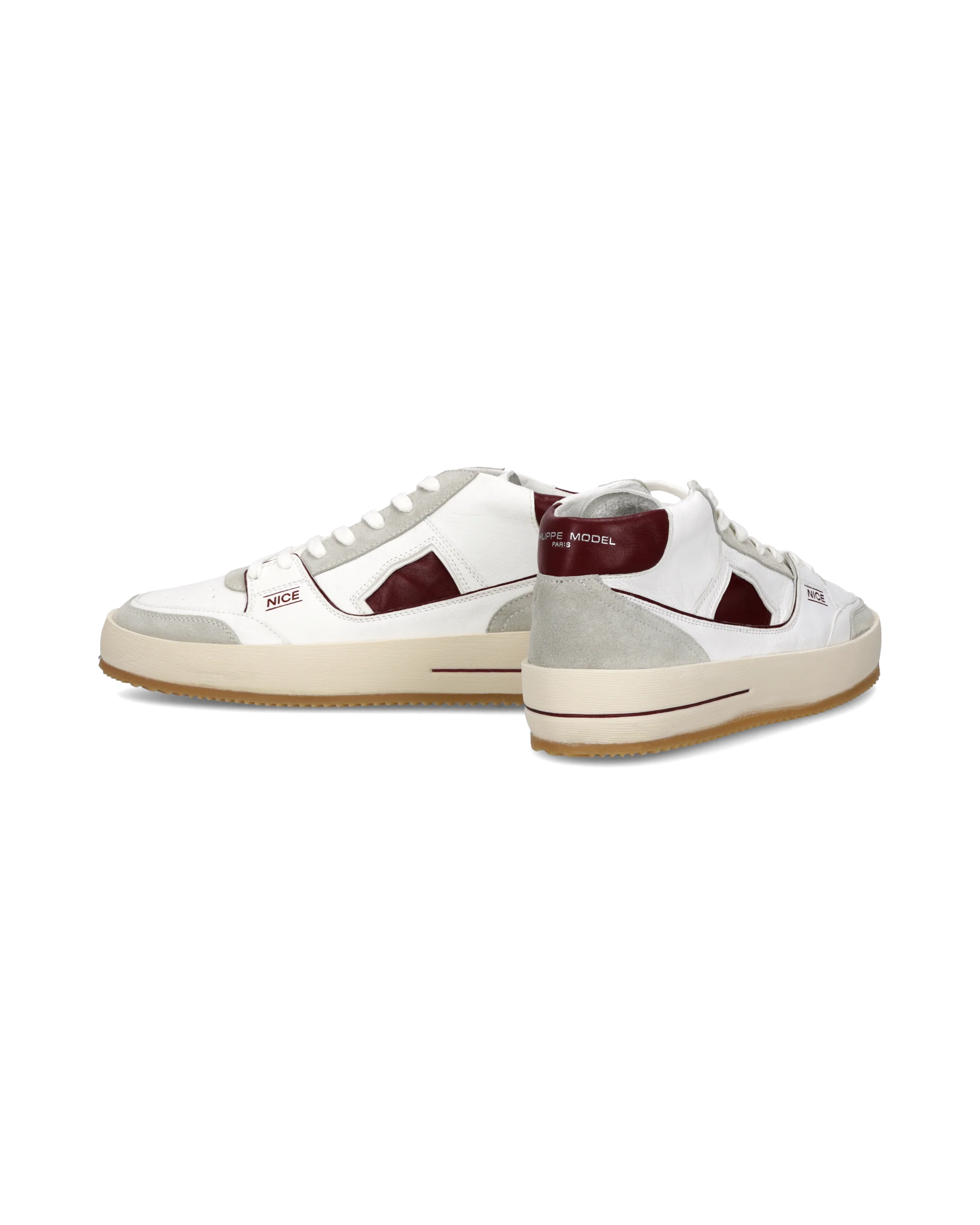 Sneakers Nice Tennis Men, White Burgundy - Image 6