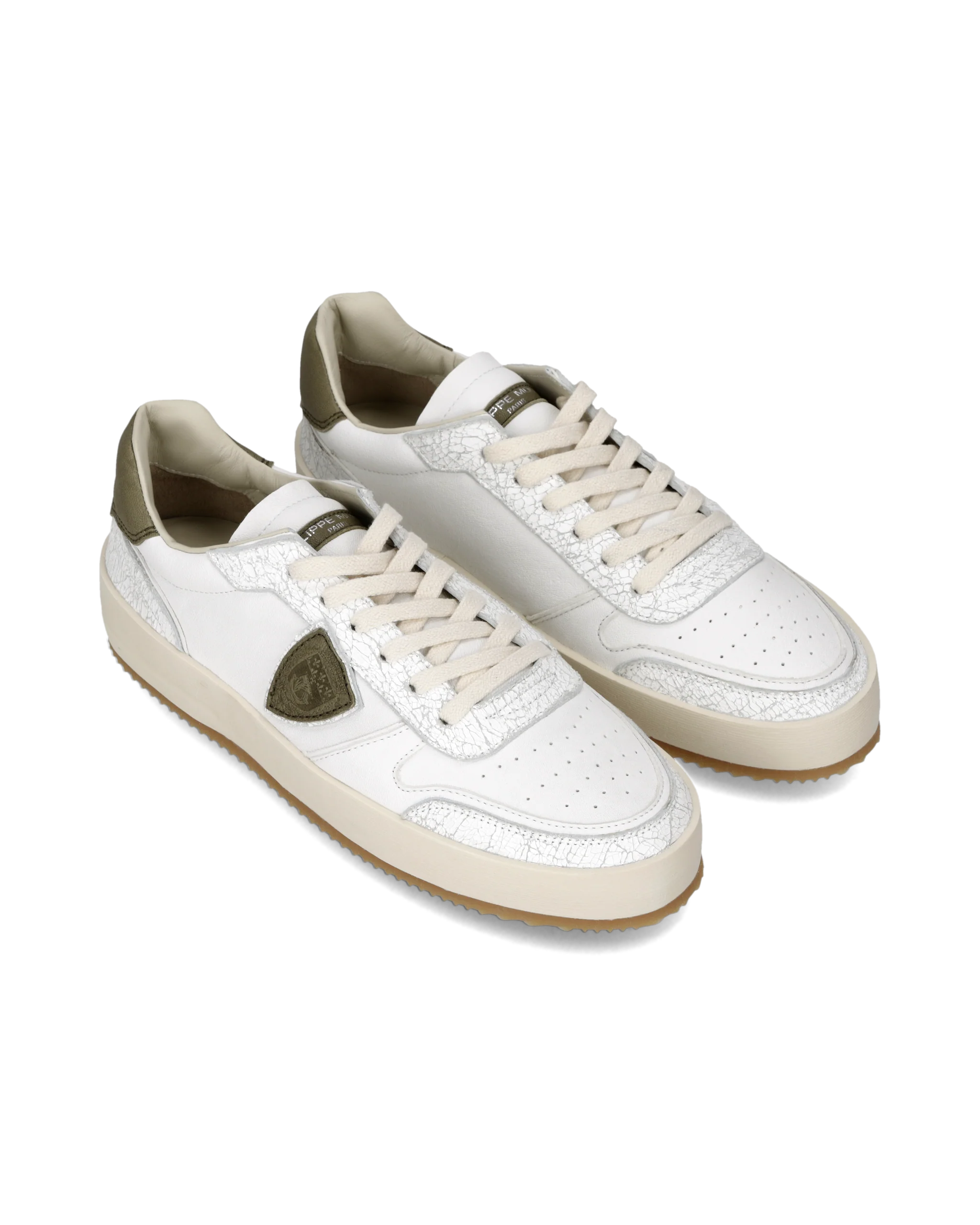 Sneakers Nice Tennis Men, White Military Green - Image 2