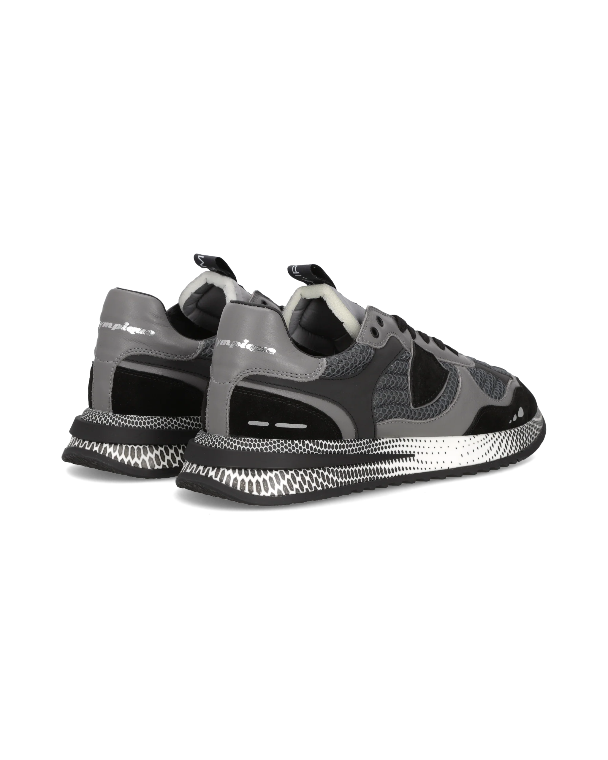 Sneakers Olympique Running Men, Black Grey - Image 3