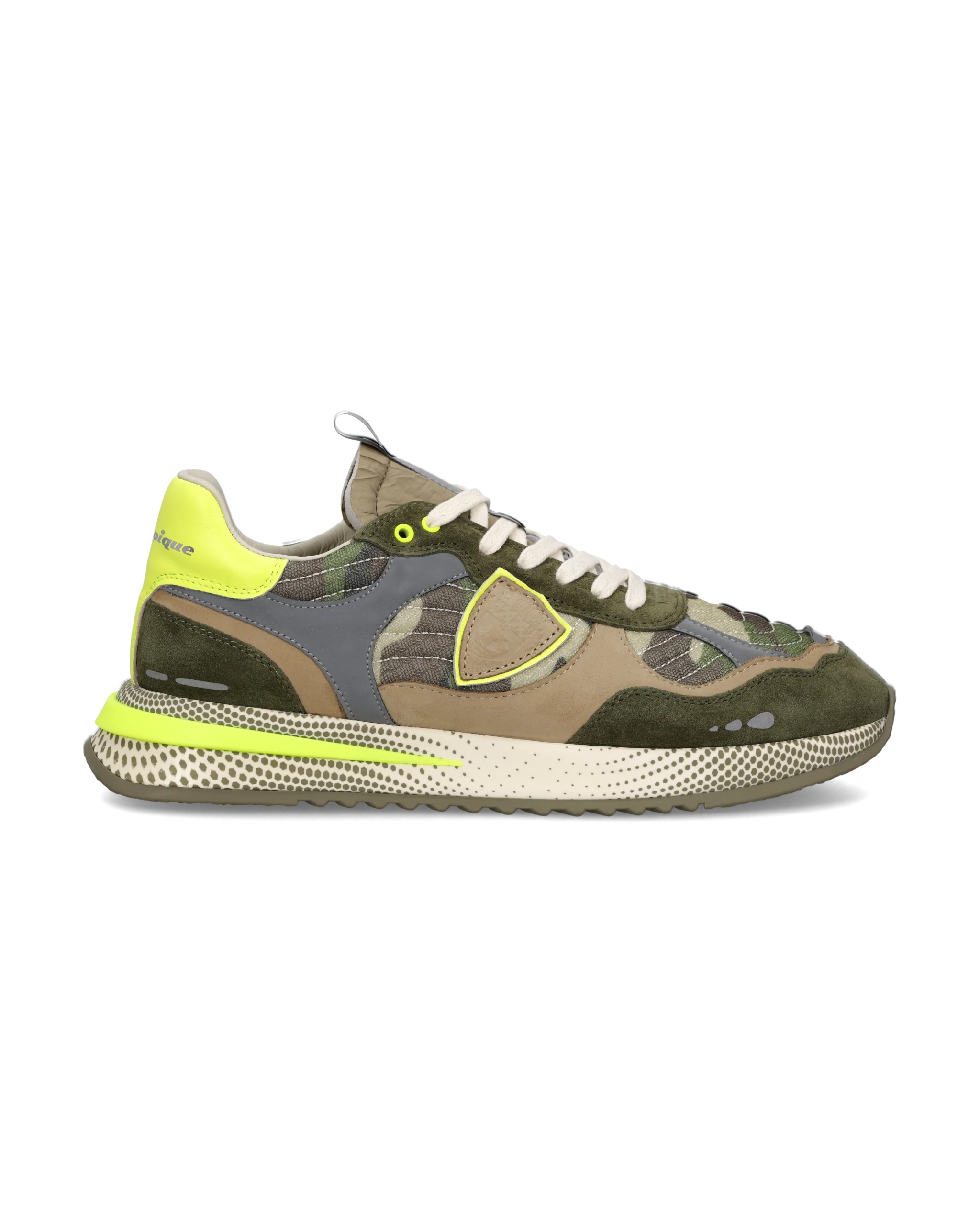 Sneakers Olympique Running Men, Military Green Yellow