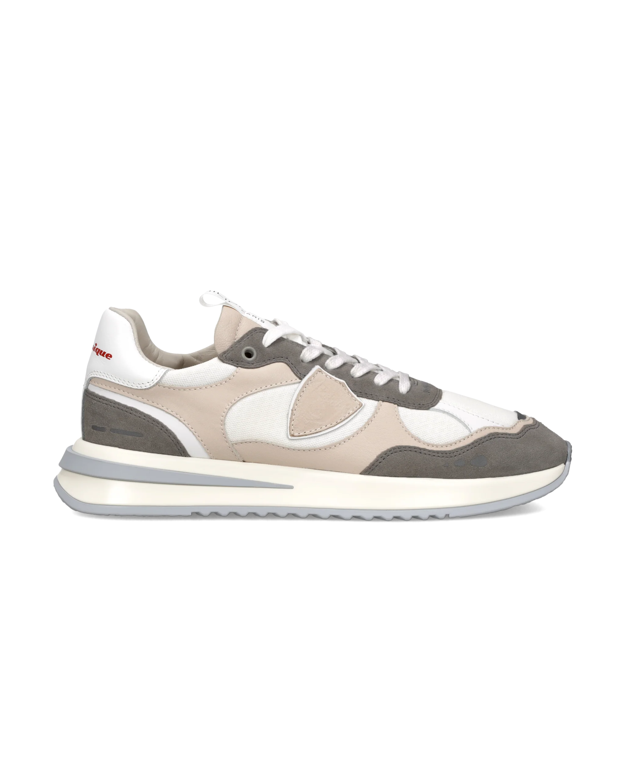 Sneakers Olympique Men, White Anthracite Beige