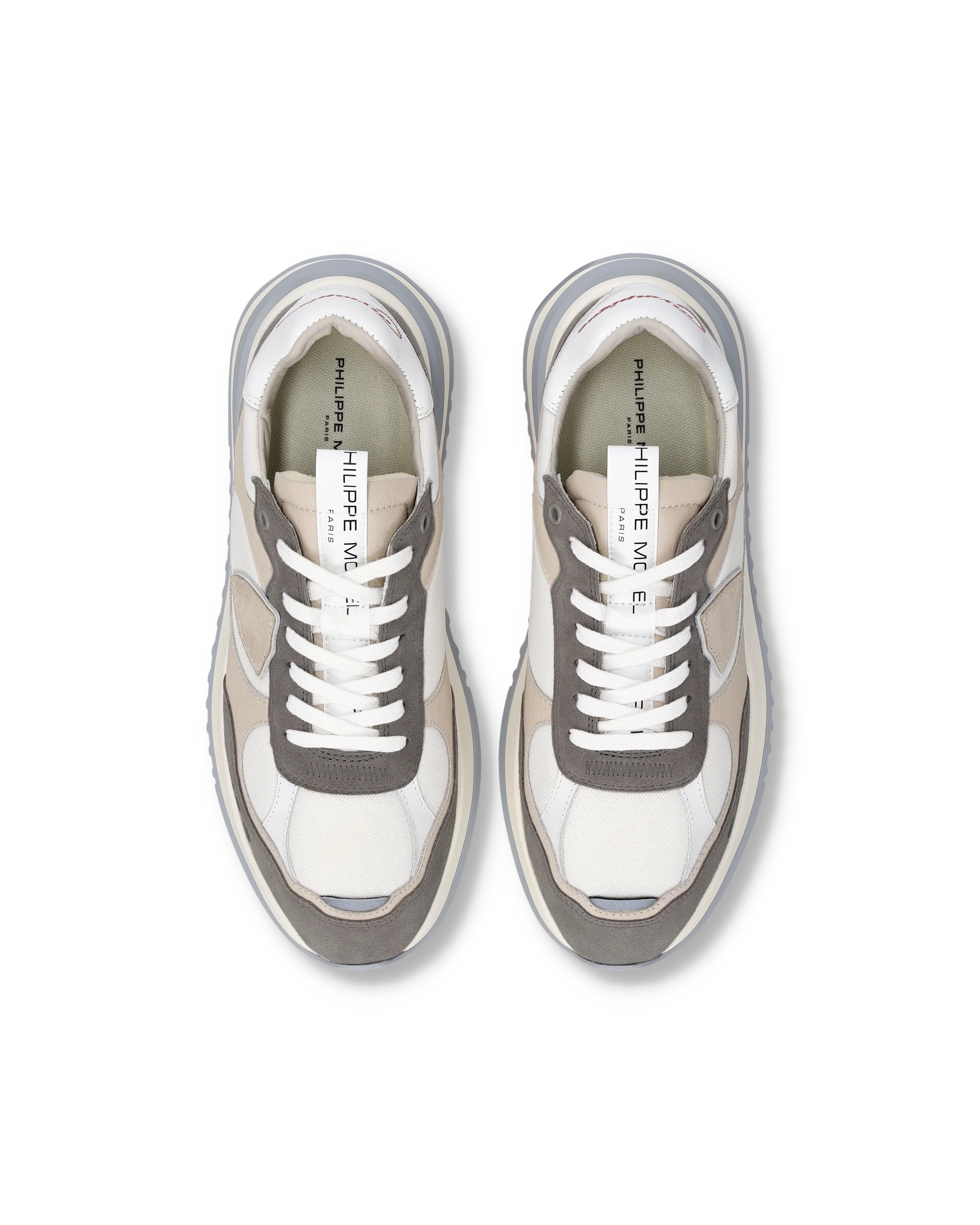 Sneakers Olympique Men, White Anthracite Beige - Image 4