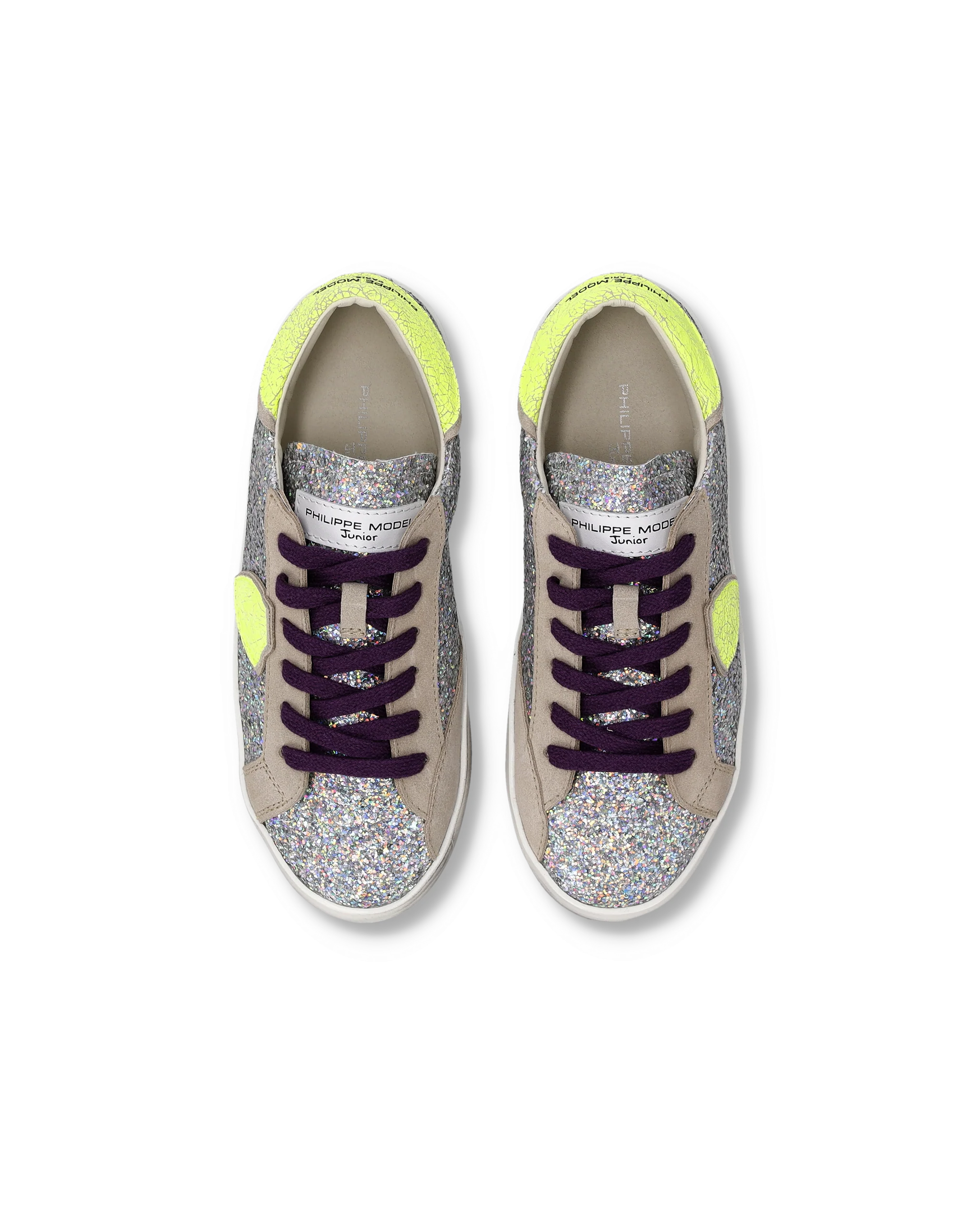 Sneakers Prsx Kids, Silver Neon - Image 4