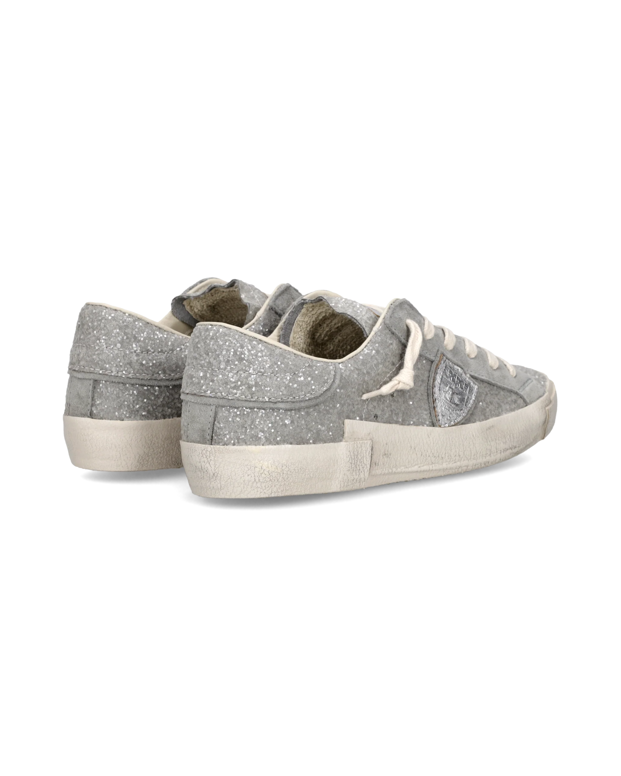 Sneakers Prsx Women with glitter upper, Silver - Image 3