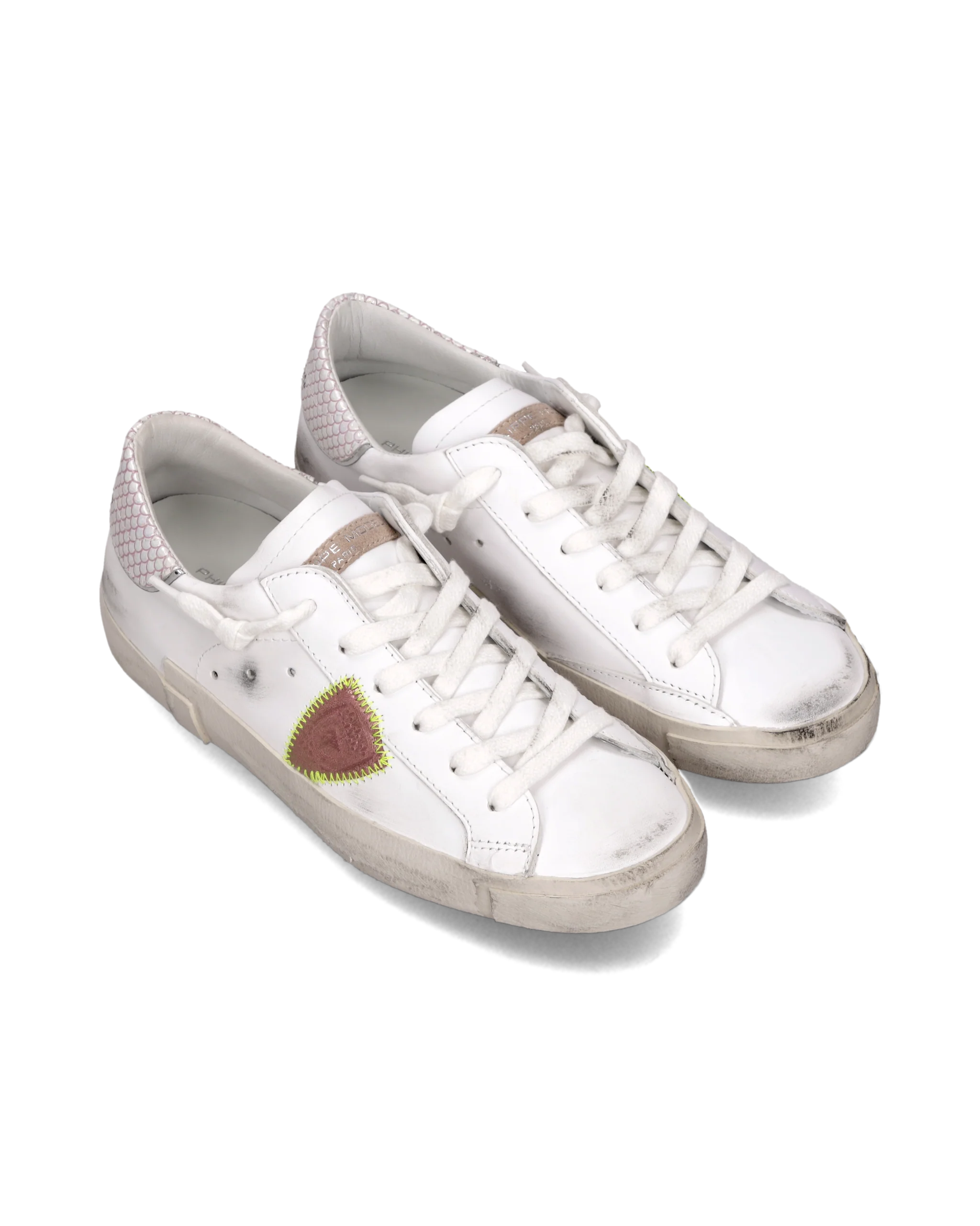 Sneakers Prsx Tennis Women with python spoiler, White Pink - Image 2
