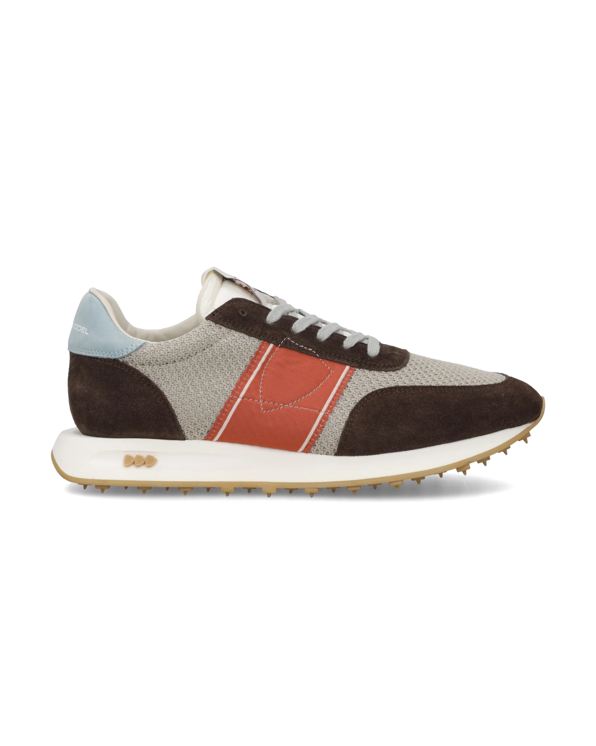 Sneakers Running Tour Men, Beige Brown Red
