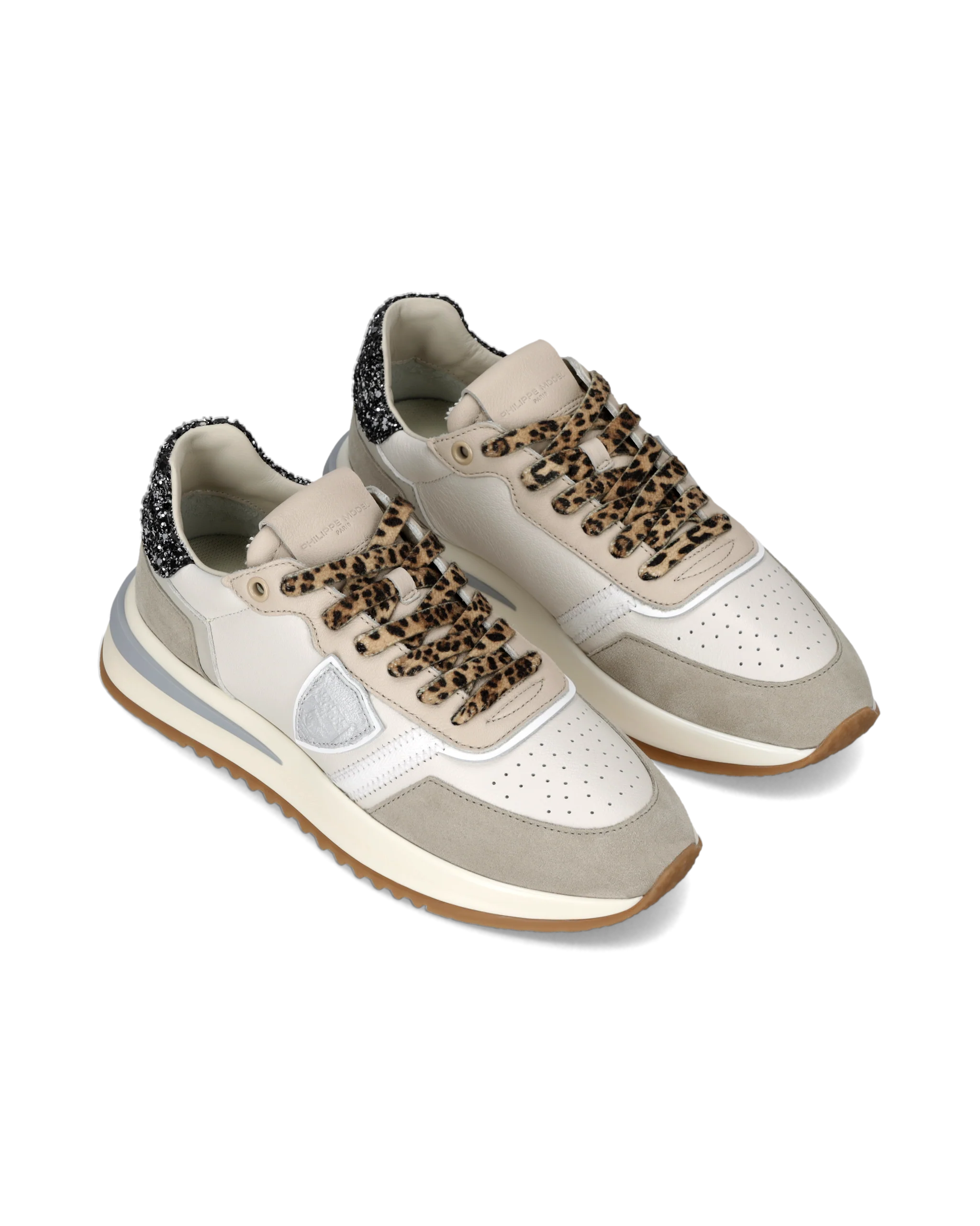 Sneakers Tropez 2.1 Women with glitter heel tab, Sand Black - Image 2
