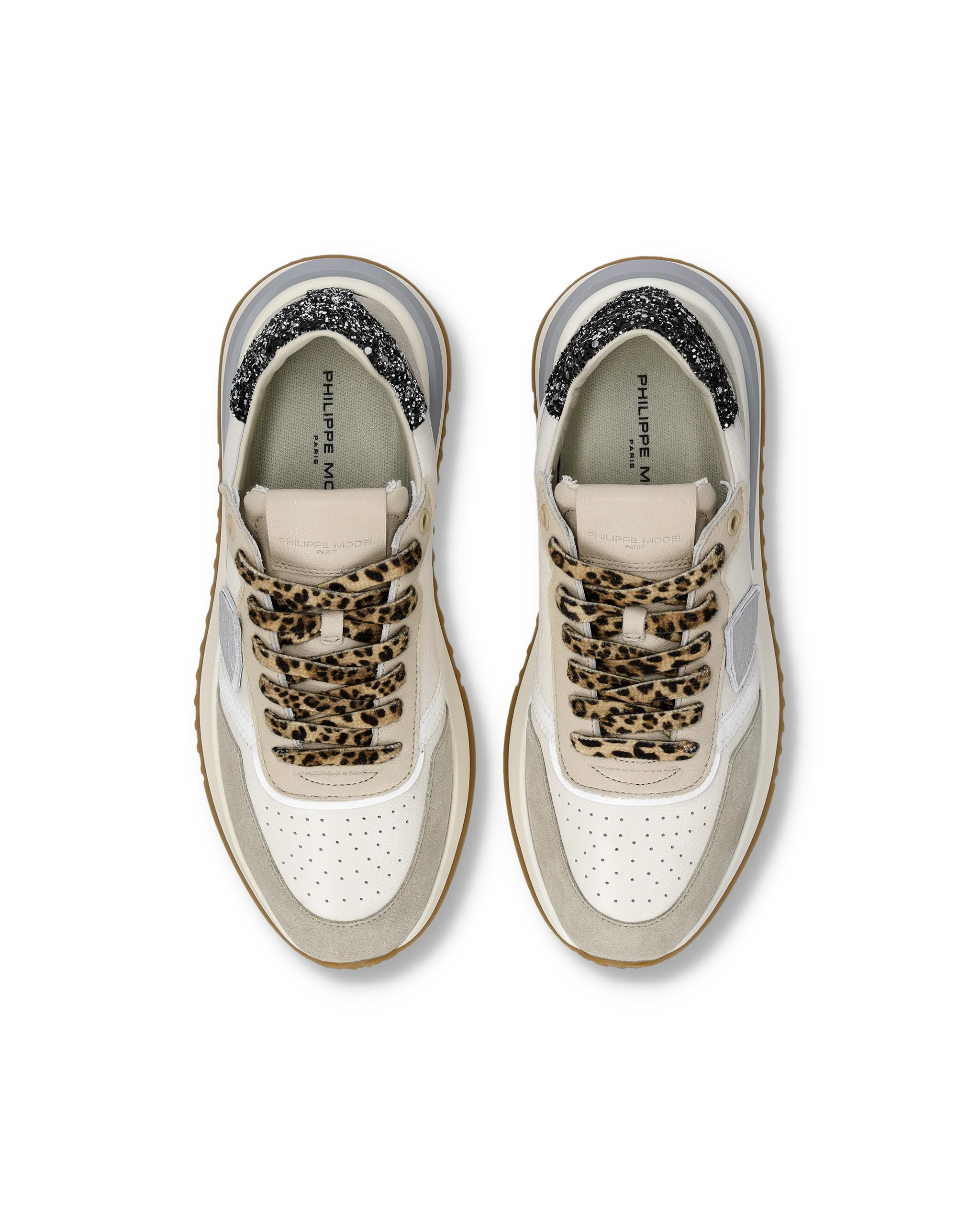 Sneakers Tropez 2.1 Women with glitter heel tab, Sand Black - Image 4