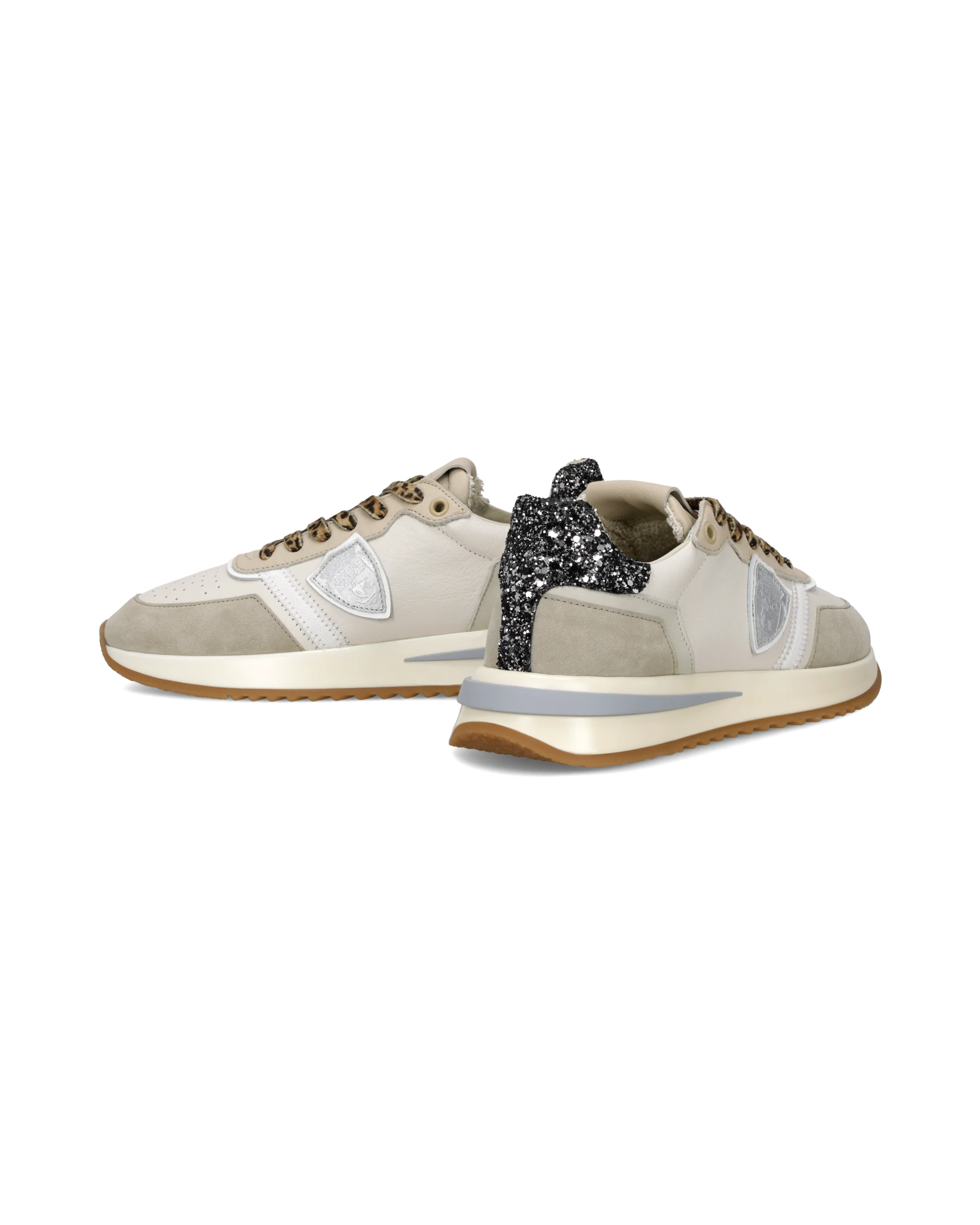 Sneakers Tropez 2.1 Women with glitter heel tab, Sand Black - Image 6