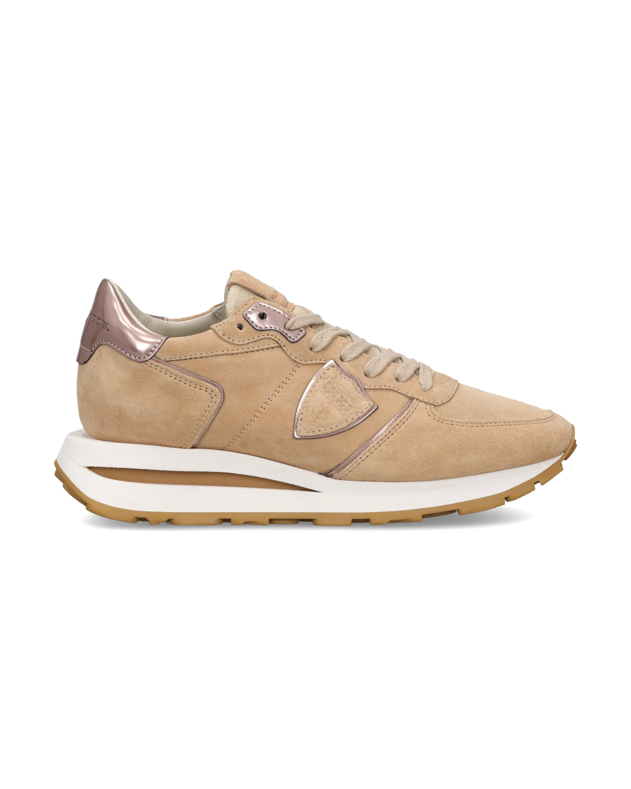 Sneakers Tropez Haute Women with metallic details, Beige