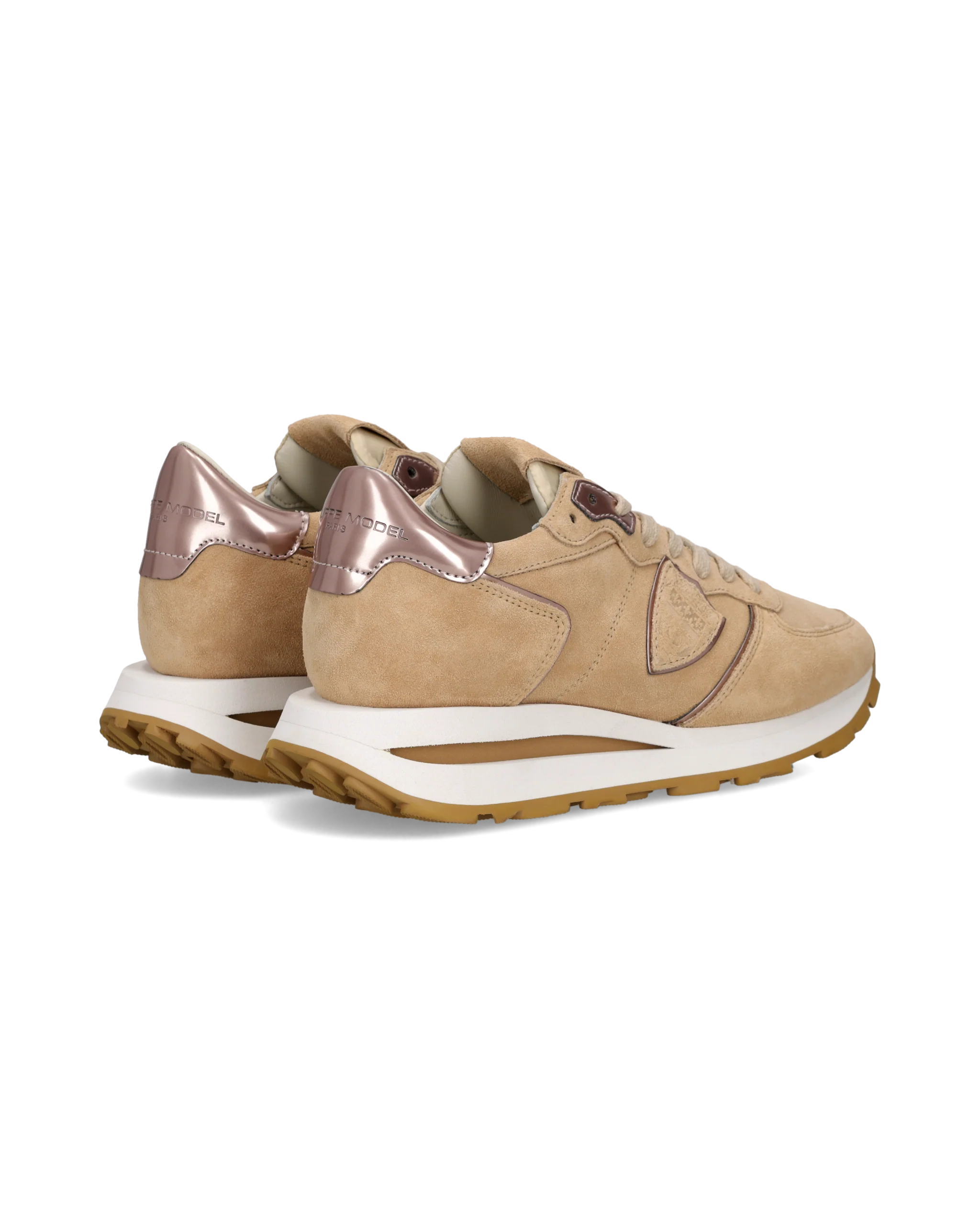 Sneakers Tropez Haute Women with metallic details, Beige - Image 3