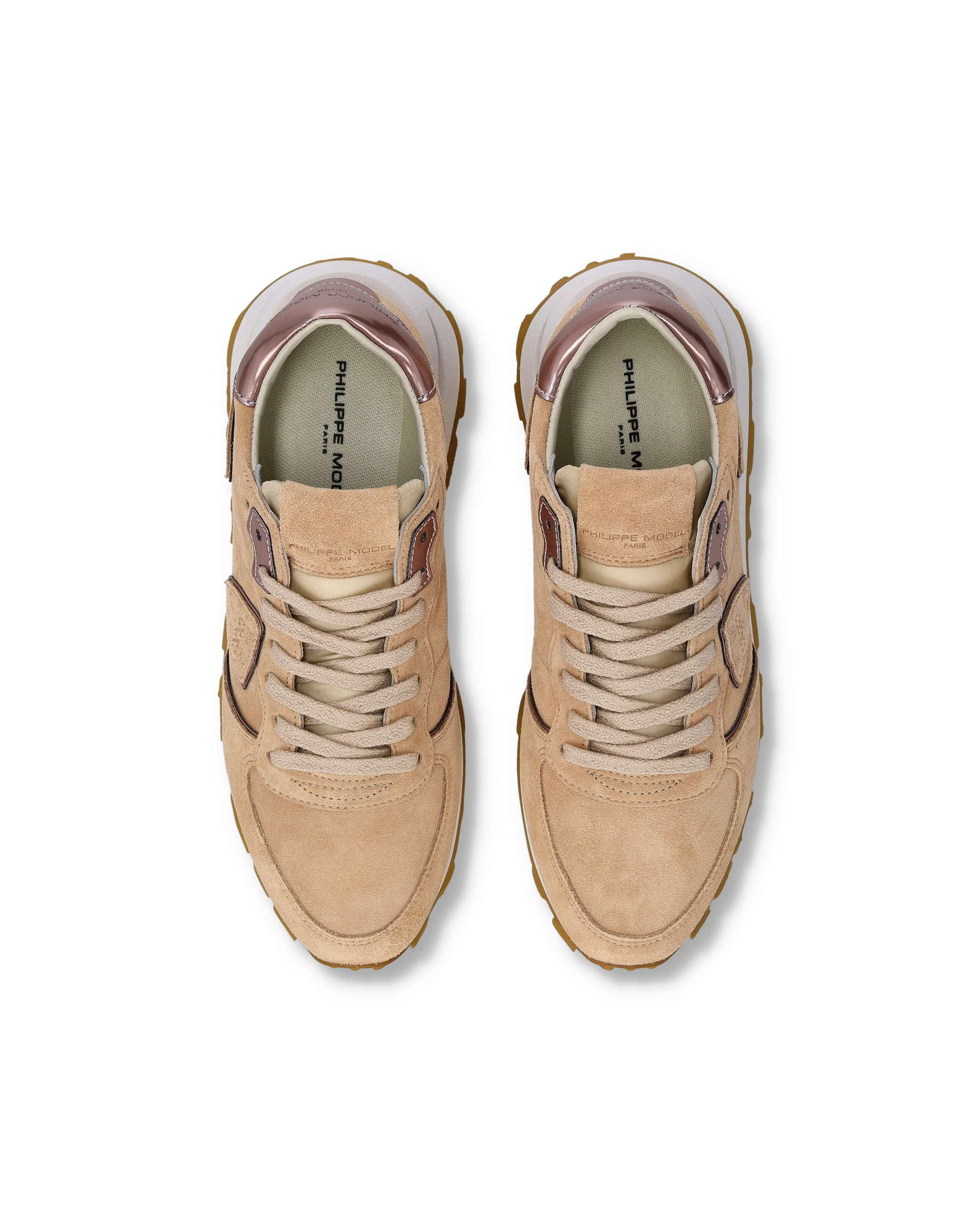 Sneakers Tropez Haute Women with metallic details, Beige - Image 4
