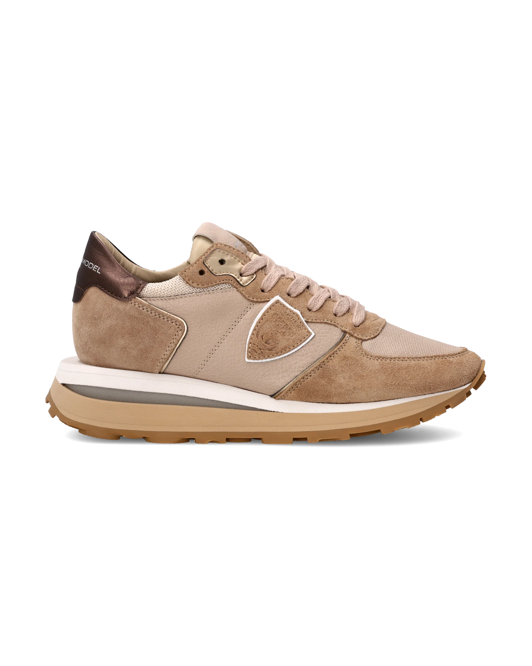 Sneakers Tropez Haute Running Women with metalic touches, Beige