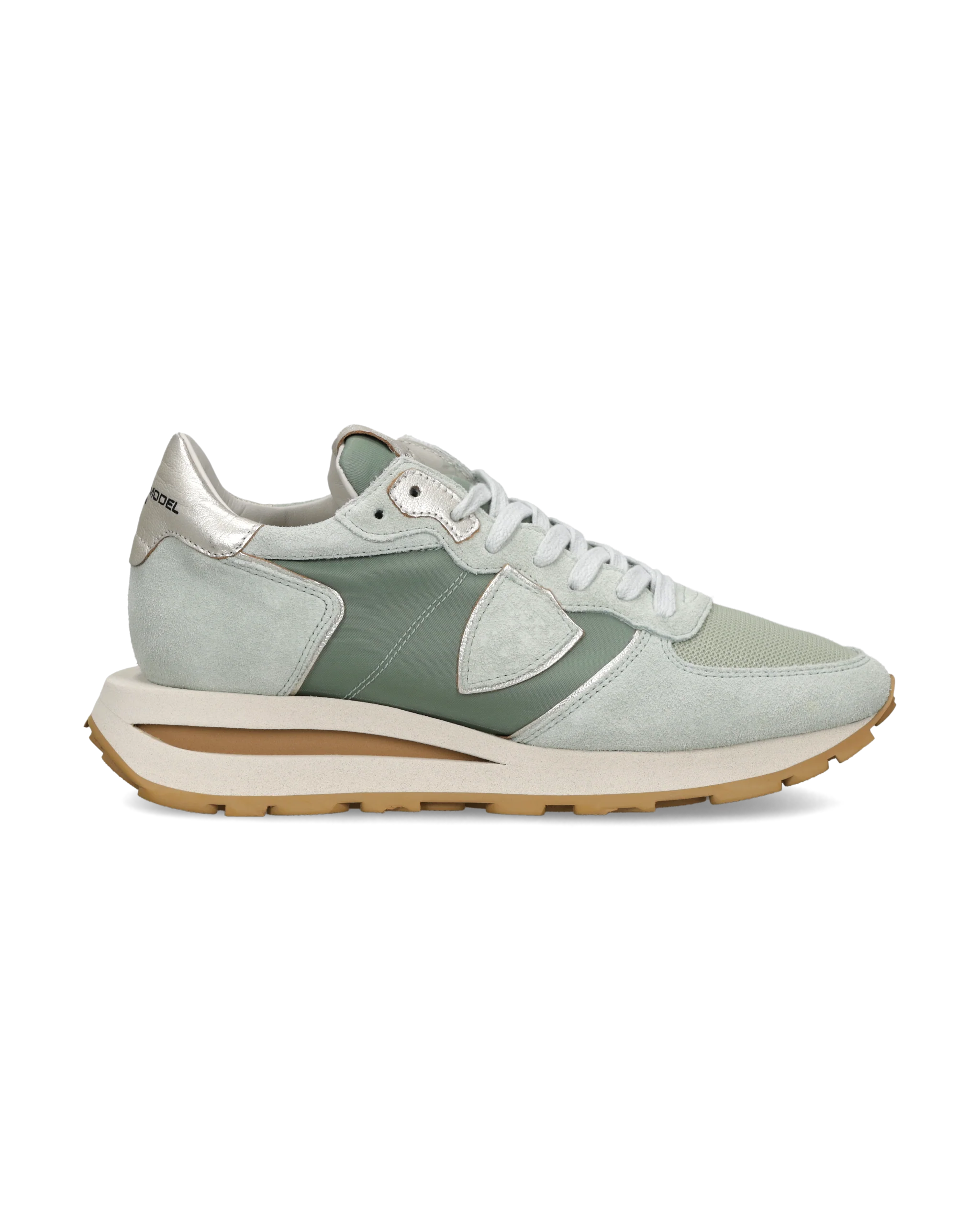 Sneakers Tropez Haute Women with metallic details, Aquamarine