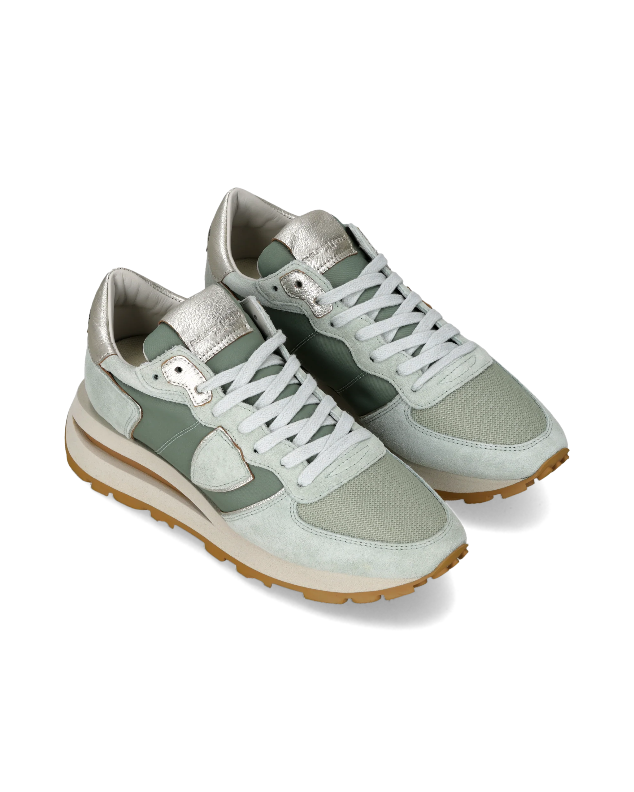Sneakers Tropez Haute Women with metallic details, Aquamarine - Image 2