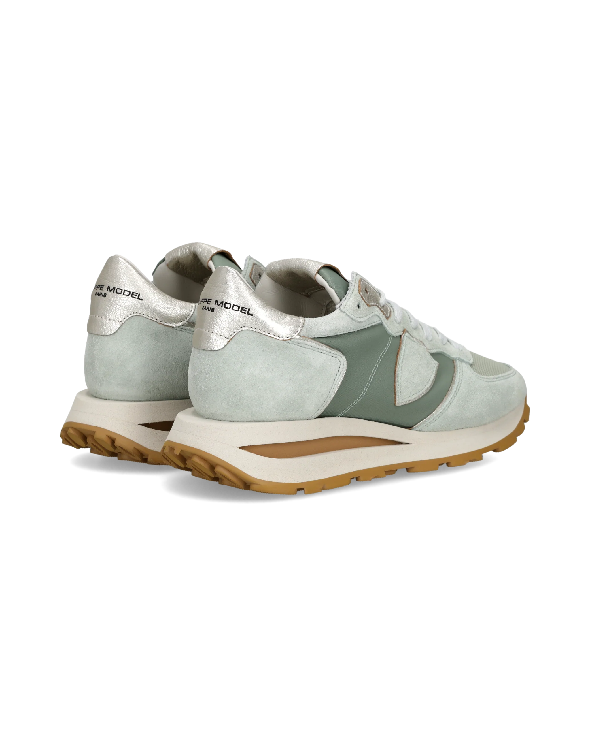 Sneakers Tropez Haute Women with metallic details, Aquamarine - Image 3