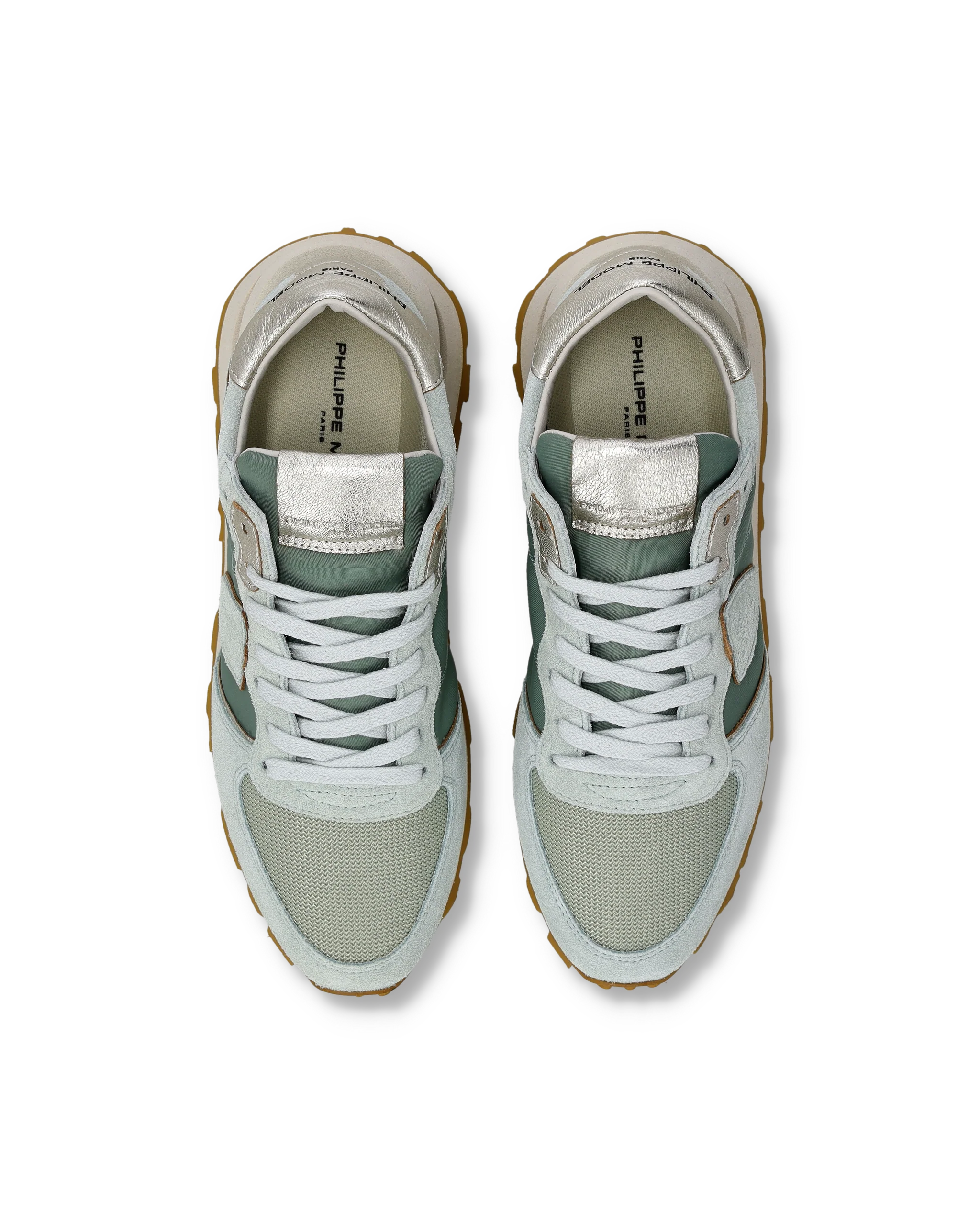 Sneakers Tropez Haute Women with metallic details, Aquamarine - Image 4