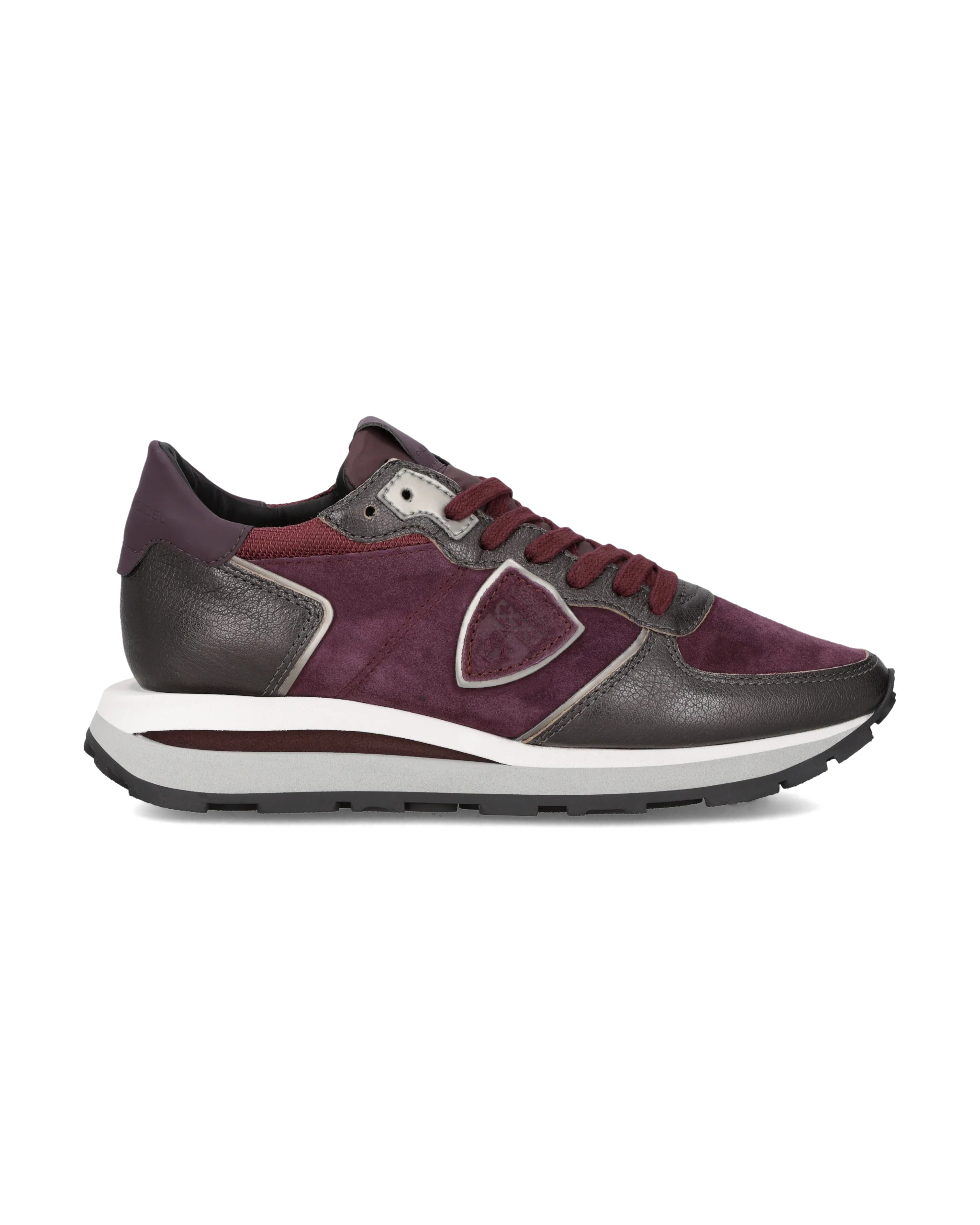 Sneakers Tropez Haute Running Women with Faux Fur Lining, Burgundy Grey