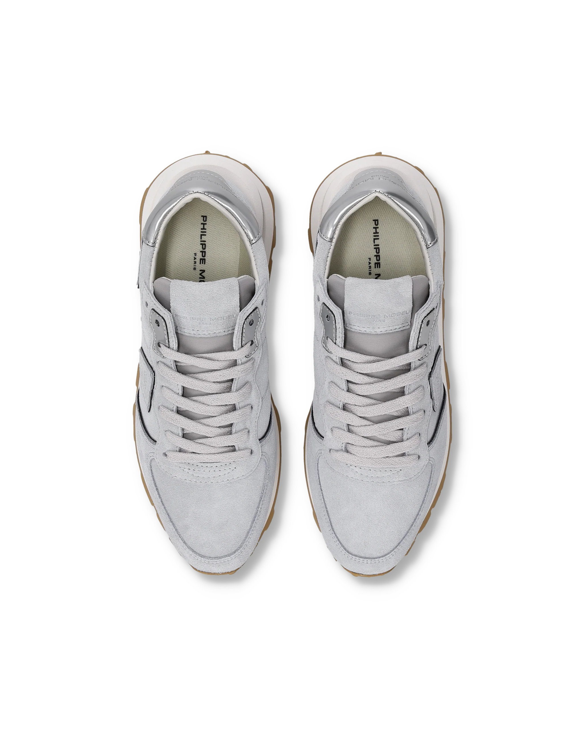 Sneakers Tropez Haute Women with metallic details, Light Blue - Image 4