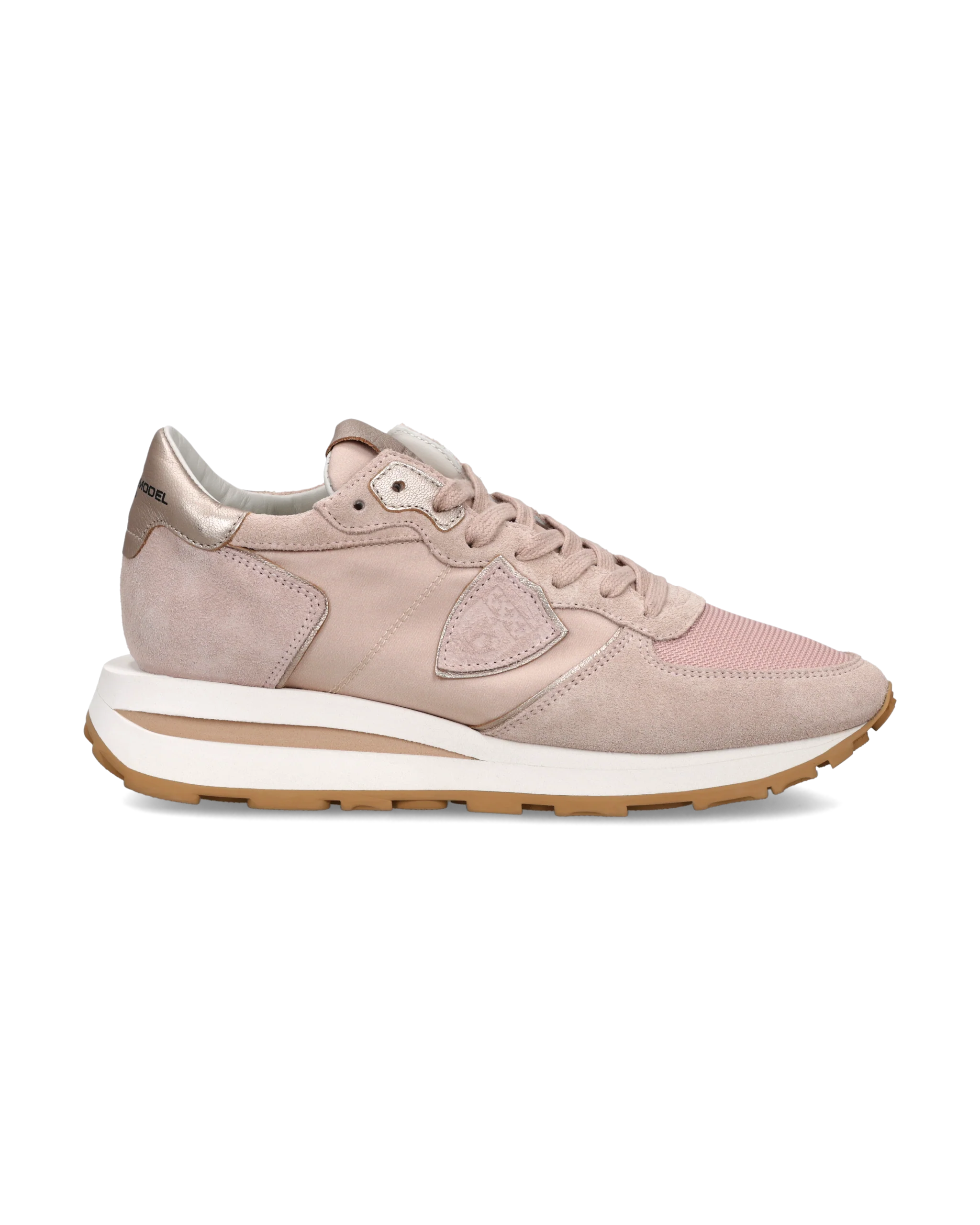 Sneakers Tropez Haute Women with metallic details, Nude