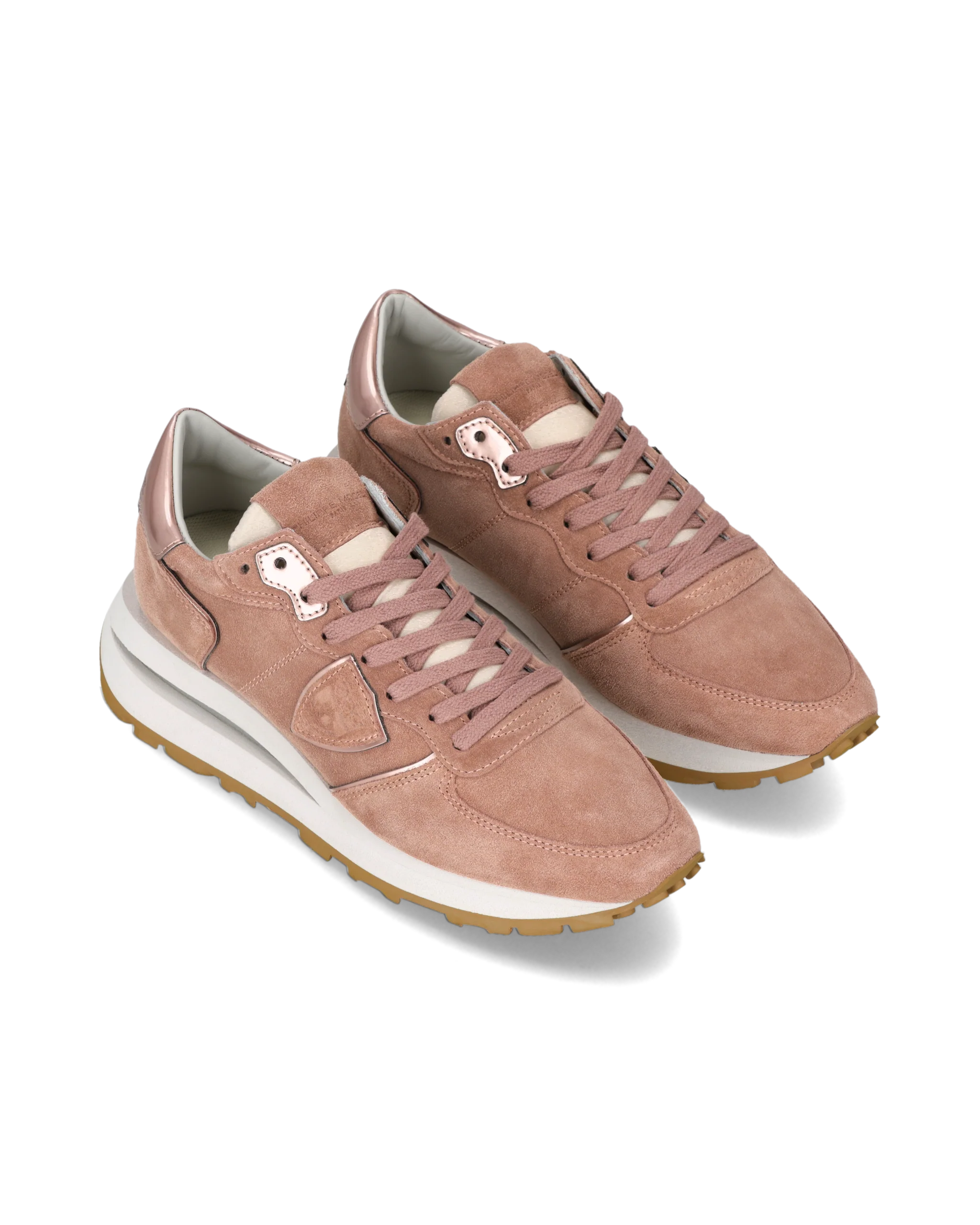 Sneakers Tropez Haute Women with metallic details, Dusty Pink - Image 2