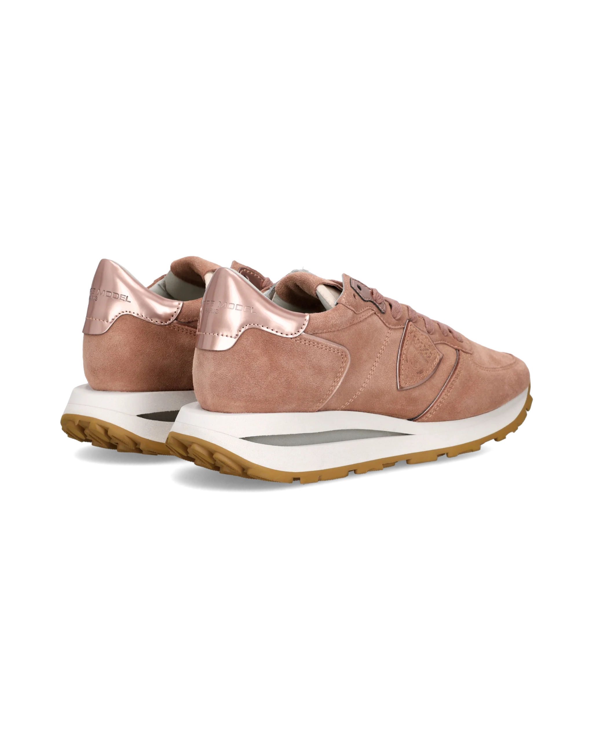 Sneakers Tropez Haute Women with metallic details, Dusty Pink - Image 3