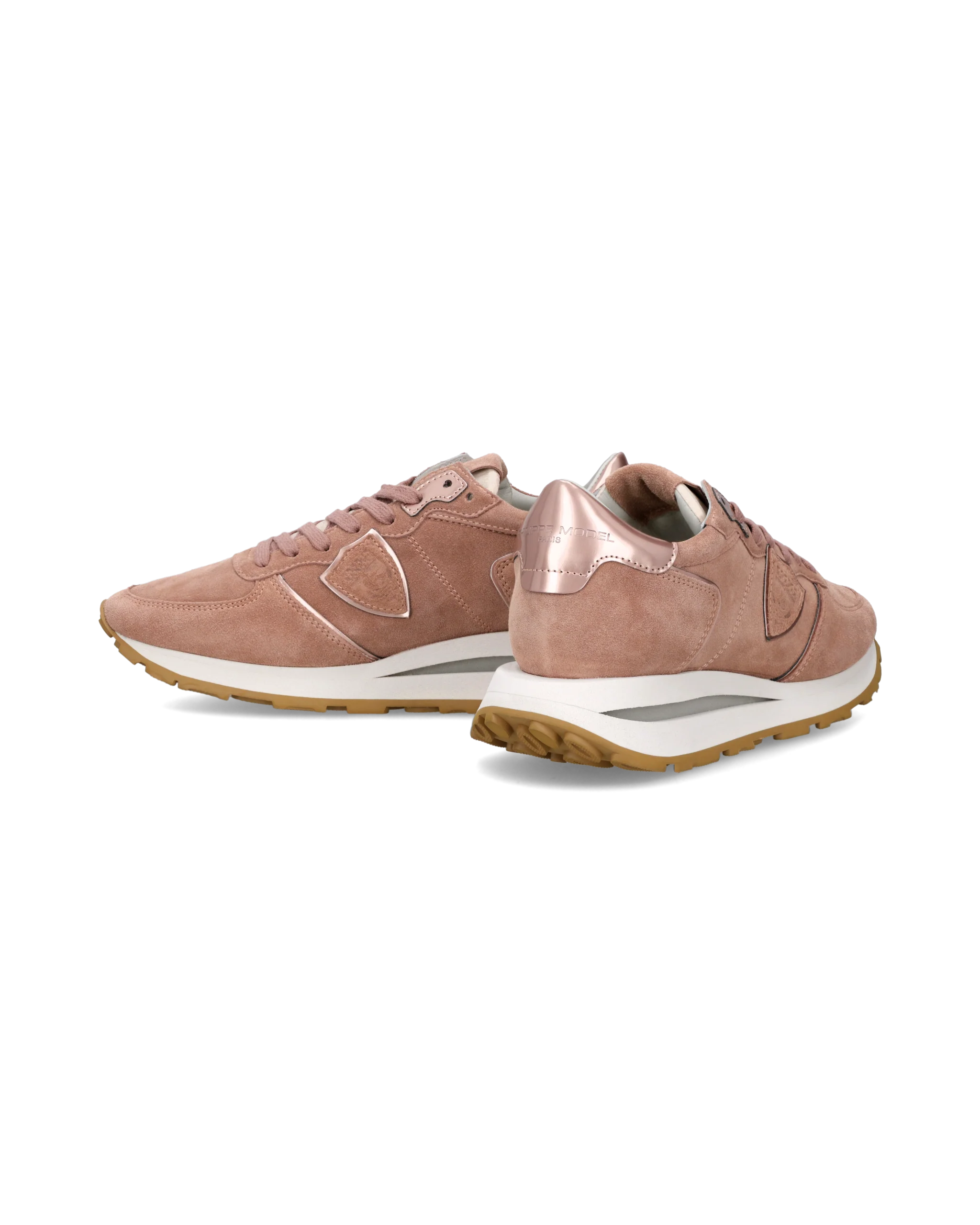 Sneakers Tropez Haute Women with metallic details, Dusty Pink - Image 6