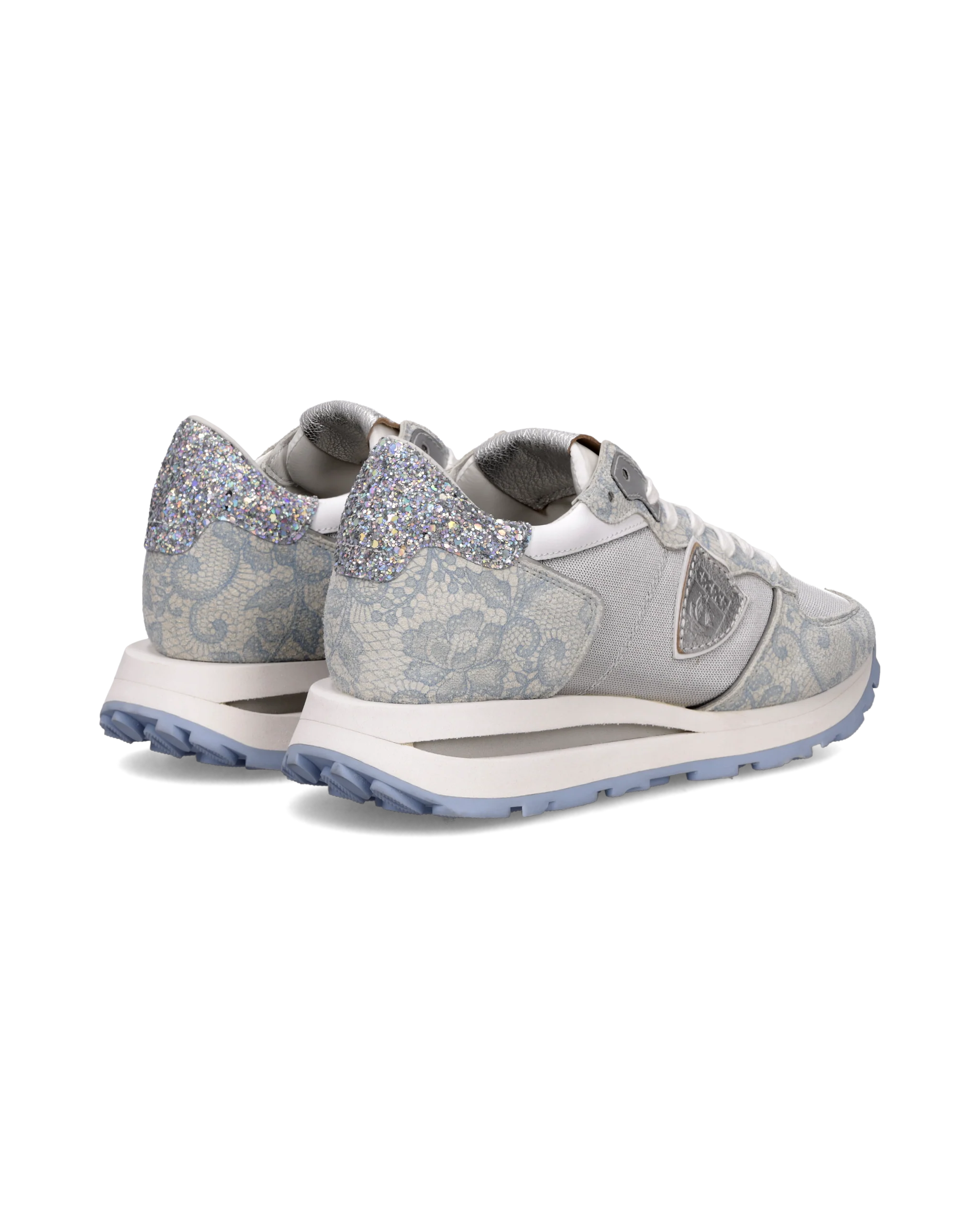 Sneakers Tropez Haute Running Women, Silver Light Blue - Image 3