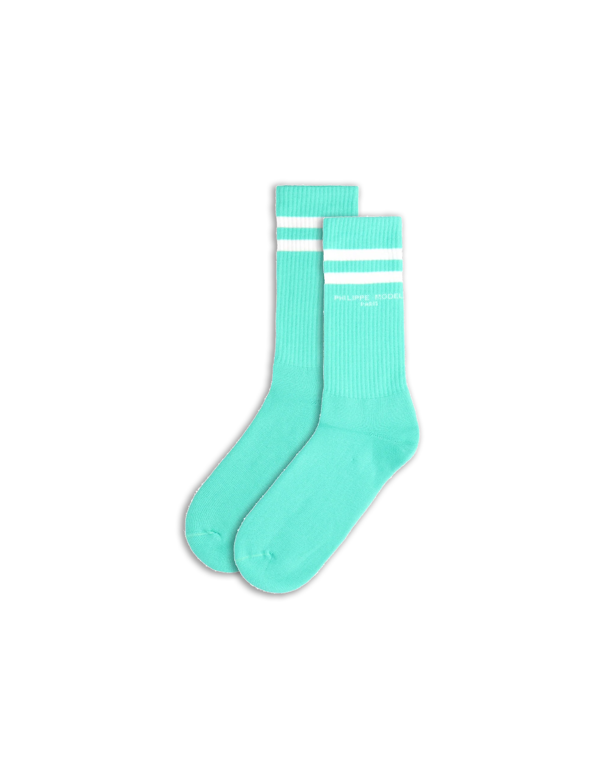Socks in Cotton, Light Blue White