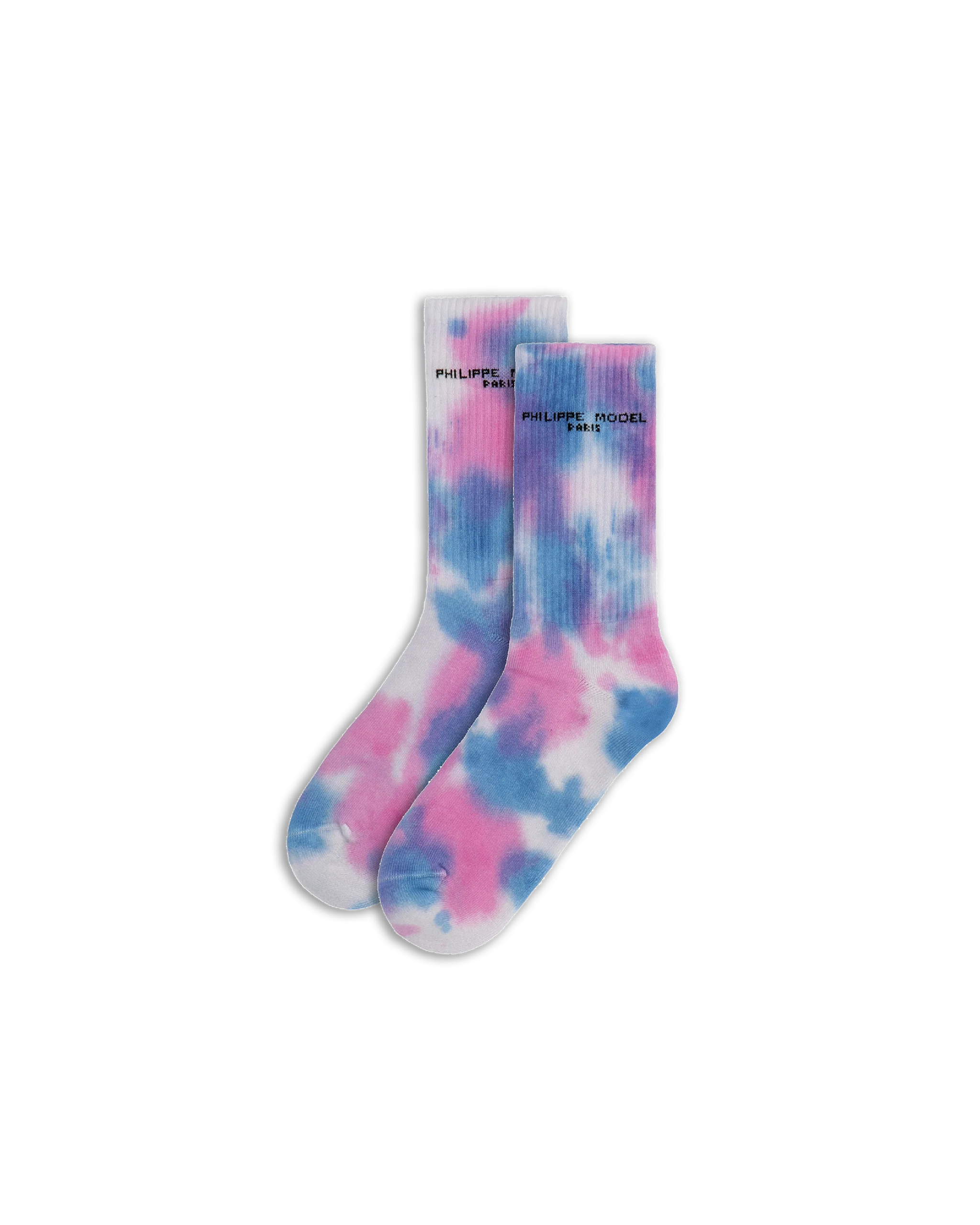 Socks in Cotton Tye Dye, Light Blue